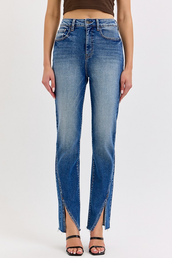 High Rise Straight With Front Slits 